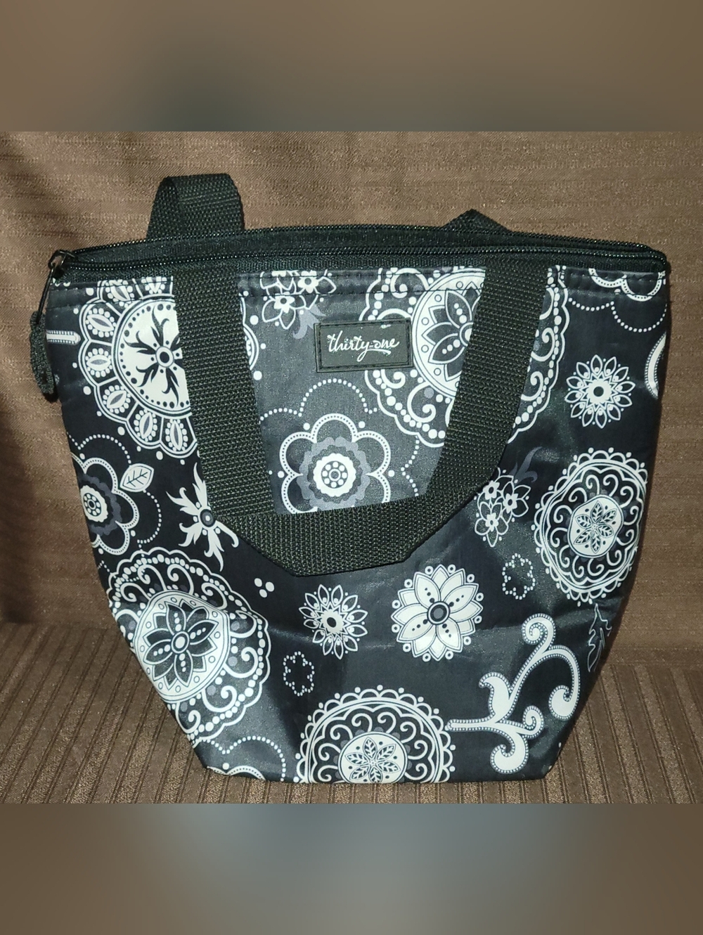 thirty-one Black & White Floral Cooler Tote